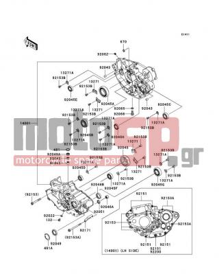 KAWASAKI - KX450F 2007 - Engine/Transmission - Crankcase - 92022-304 - WASHER,6.2X11X1