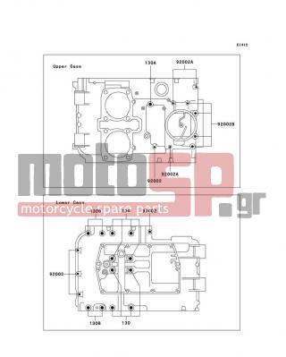 KAWASAKI - NINJA® 500R 2007 - Κινητήρας/Κιβώτιο Ταχυτήτων - Crankcase Bolt Pattern - 92002-1568 - BOLT,FLANGED,6X80