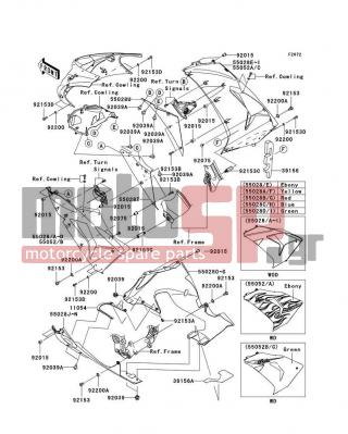 KAWASAKI - NINJA® ZX™-10R (EUROPEAN) 2007 - Body Parts - Cowling Lowers - 39156-0136 - PAD,LWR COWLING,RH