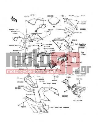 KAWASAKI - NINJA® ZX™-14 2007 - Body Parts - Cowling - 92210-0325 - NUT,CAP,8MM