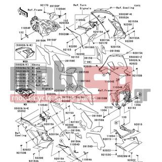 KAWASAKI - NINJA® ZX™-14 2007 - Body Parts - Cowling Lowers - 92200-0006 - WASHER,NYLONE,5.3X11.5X0.5
