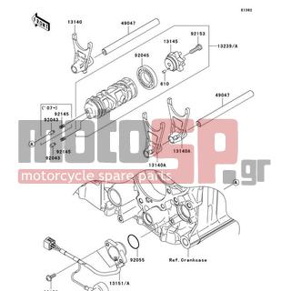 KAWASAKI - NINJA® ZX™-14 2007 - Κινητήρας/Κιβώτιο Ταχυτήτων - Gear Change Drum/Shift Fork(s) - 92172-0270 - SCREW-PAN-WS-CROS,5X16
