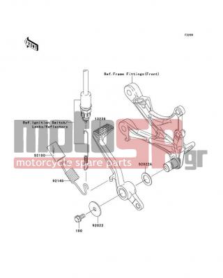 KAWASAKI - NINJA® ZX™-6R (EUROPEAN) 2007 -  - Brake Pedal/Torque Link - 180BB0614 - BOLT-UPSET-WS,6X14