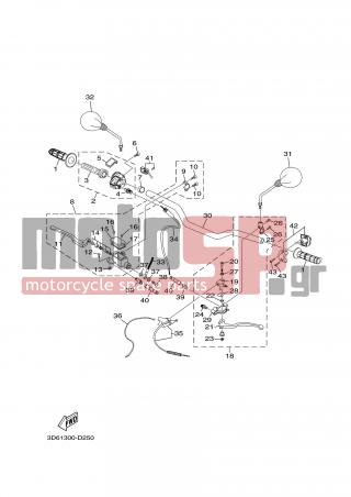 YAMAHA - XT125R (EUR) 2005 - Frame - STEERING HANDLE & CABLE - 3D6-H3976-00-00 - Switch, Handle 1