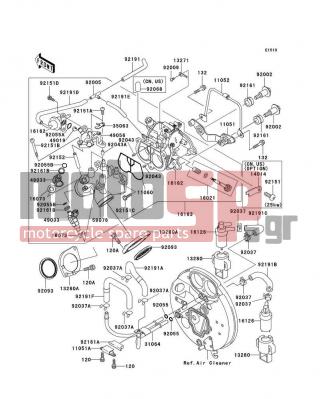 KAWASAKI - VULCAN 1500 CLASSIC 2007 - Engine/Transmission - Throttle - 92043-1601 - PIN,DELIVERY PIPE