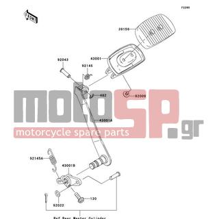 KAWASAKI - VULCAN 1600 CLASSIC 2007 -  - Brake Pedal/Torque Link - 43001-1431 - LEVER-BRAKE