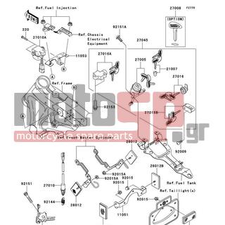 KAWASAKI - VULCAN 1600 CLASSIC 2007 -  - Ignition Switch/Locks/Reflectors - 92144-1141 - SPRING,REAR BRAKE SWITCH