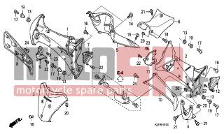 HONDA - ANF125A (GR) Innova 2010 - Exhaust - MAIN PIPE COVER-LEG SHIELD - 90115-KW7-900 - SCREW, VISOR SPECIAL SETTING