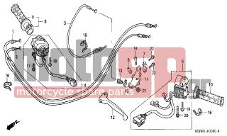 HONDA - CBR600F (ED) 2004 - Frame - HANDLE LEVER-SWITCH-CABLE - 35020-MBW-D20 - SWITCH SET, WINKER