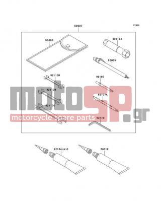 KAWASAKI - VULCAN 1600 NOMAD 2007 - Εξωτερικά Μέρη - Owner's Tools - 92110-1165 - TOOL-WRENCH,OPEN END,10X12
