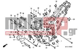HONDA - XRV750 (ED) Africa Twin 1998 - Frame - FRAME BODY - 50186-MS8-000 - COLLAR A, ENGINE MOUNTING