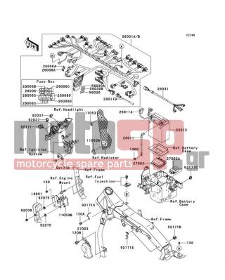 KAWASAKI - VULCAN 2000 2007 -  - Chassis Electrical Equipment - 26011-0013 - WIRE-LEAD,BATTERY(-)