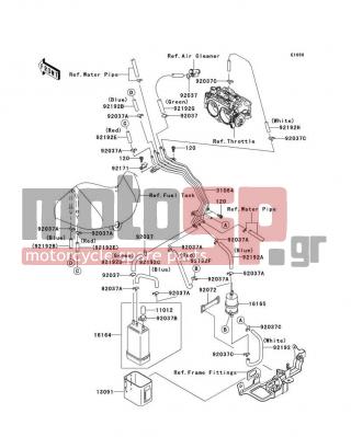 KAWASAKI - VULCAN 2000 CLASSIC 2007 - Body Parts - Fuel Evaporative System(CA) - 92037-1512 - CLAMP,CANISTER