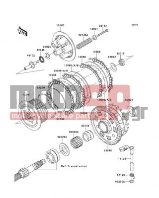 KAWASAKI - Z1000 2007 - Κινητήρας/Κιβώτιο Ταχυτήτων - Clutch - 92145-0066 - SPRING,CLUTCH RELEASE