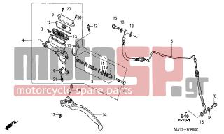 HONDA - CBR1100XX (ED) 1998 - Frame - CLUTCH MASTER CYLINDER - 53180-MZ1-791 - LEVER ASSY., L. HANDLE