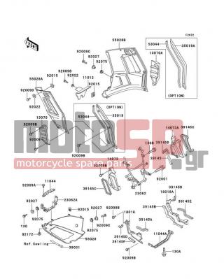 KAWASAKI - CONCOURS 2006 - Body Parts - Cowling Lowers - 11044-1920 - BRACKET,LOWER COWLING,RR