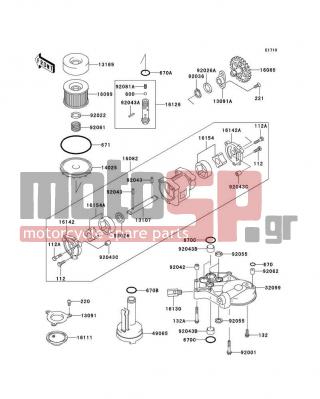 KAWASAKI - CONCOURS 2006 - Engine/Transmission - Oil Pump/Oil Filter - 670B2016 - O RING,16MM