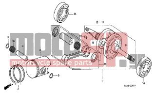 HONDA - FES150 (ED) 2001 - Κινητήρας/Κιβώτιο Ταχυτήτων - CRANKSHAFT/PISTON - 90701-KFF-901 - ROLLER, 3X5.8