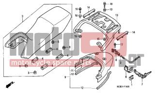 HONDA - XL650V (ED) TransAlp 2001 - Body Parts - SEAT - 77234-MBL-611 - KEY, SEAT LOCK