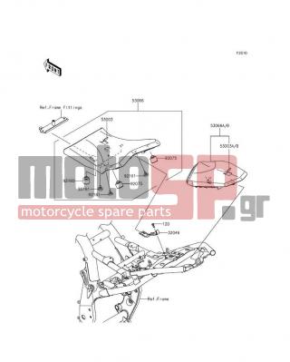 KAWASAKI - Z800 ABS 2016 - Εξωτερικά Μέρη - Seat - 53066-0467-12Y - SEAT,RR,LEATHER BLK+BAND BLK