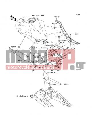 KAWASAKI - ER-6N (EUROPEAN) 2006 - Body Parts - Side Covers/Chain Cover - 92015-1757 - NUT,WELL,5MM