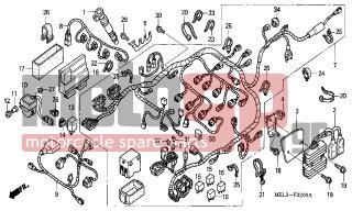 HONDA - CBR1000RR (ED) 2005 - Electrical - WIRE HARNESS (CBR1000RR4/5) - 38501-MEL-003 - RELAY ASSY., POWER (MICRO ISO 4P)