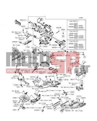 KAWASAKI - CONCOURS®14 ABS 2015 -  - Chassis Electrical Equipment - 92037-2014 - CLAMP,CABLE,STEEL SHEET