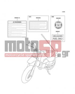KAWASAKI - KDX50 2006 - Body Parts - Labels - 56030-S006 - LABEL,UNLEADED FUEL,FRENCH
