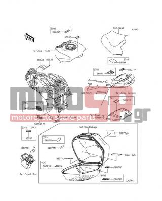KAWASAKI - CONCOURS®14 ABS 2015 - Body Parts - Labels - 56071-0526 - LABEL-WARNING,NO SIT ON LID