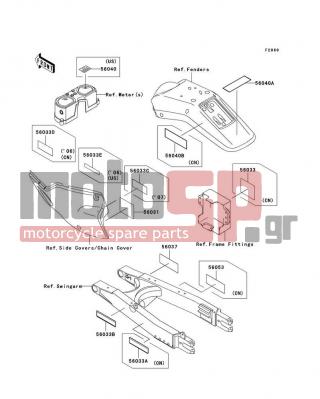 KAWASAKI - KLX250S 2006 - Body Parts - Labels - 56037-1612 - LABEL-SPECIFICATION,TIRE&LOAD