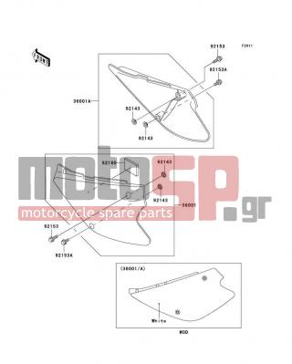 KAWASAKI - KX100 2006 - Εξωτερικά Μέρη - Side Covers - 36001-1584-266 - COVER-SIDE,LH,S.WHITE