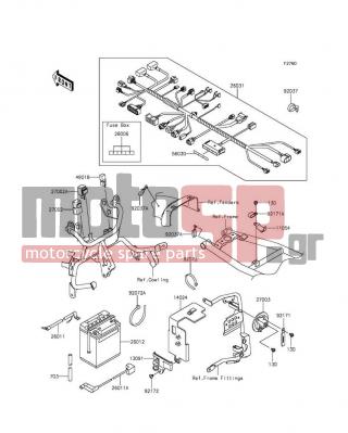 KAWASAKI - KLR™650 2015 -  - Chassis Electrical Equipment - 92171-1425 - CLAMP,WIRING HARNESS,L=60