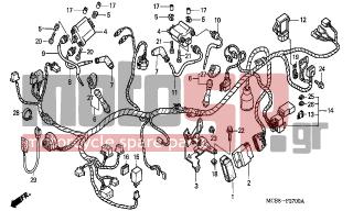 HONDA - XL650V (ED) TransAlp 2006 - Electrical - WIRE HARNESS - 30520-ML7-000 - SPACER, IGNITION COIL