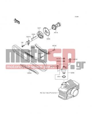 KAWASAKI - KLX®110 2015 - Engine/Transmission - Camshaft(s)/Tensioner - 12053-1461 - GUIDE-CHAIN