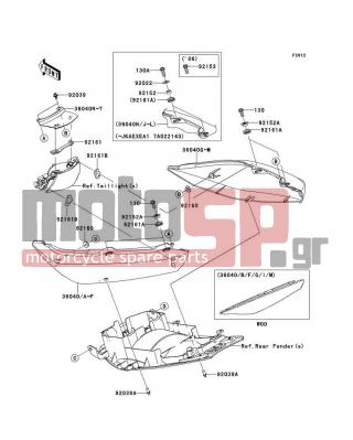 KAWASAKI - NINJA® 650R 2006 - Body Parts - Seat Cover - 36040-0038-H8 - COVER-TAIL,RH,EBONY