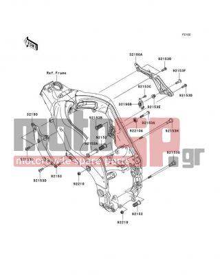 KAWASAKI - NINJA® ZX™-10R 2006 - Κινητήρας/Κιβώτιο Ταχυτήτων - Engine Mount - 92153-1328 - BOLT,SOCKET,10X227