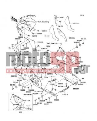 KAWASAKI - NINJA® ZX™-12R (EUROPEAN) 2006 - Body Parts - Cowling Lowers - 55028-1429 - COWLING,FR,LH