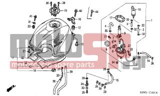 HONDA - CBR600F (ED) 2001 - Body Parts - FUEL TANK (2) - 17506-MBW-D20ZA - TANK SET, FUEL (WL) *TYPE1*