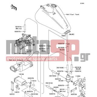 KAWASAKI - VULCAN 1600 CLASSIC 2006 - Body Parts - Fuel Evaporative System(CA) - 92037-1512 - CLAMP,CANISTER