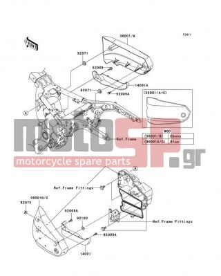 KAWASAKI - VULCAN 1600 CLASSIC 2006 - Body Parts - Side Covers - 36001-1684-726 - COVER-SIDE,LH,M.O.BLUE