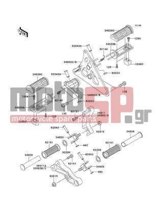 KAWASAKI - VULCAN 1600 MEAN STREAK 2006 -  - Footrests - 34028-1519 - STEP,FR,LH