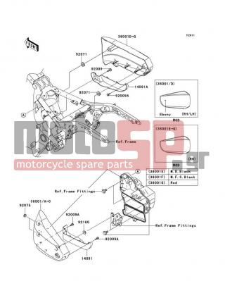 KAWASAKI - VULCAN 1600 MEAN STREAK 2006 - Body Parts - Side Covers - 14091-1344 - COVER,SIDE COVER,RH