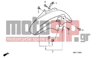 HONDA - CBF500A (ED) ABS 2006 - Body Parts - FRONT FENDER - 90302-MB1-000 - NUT, SPECIAL, 6MM