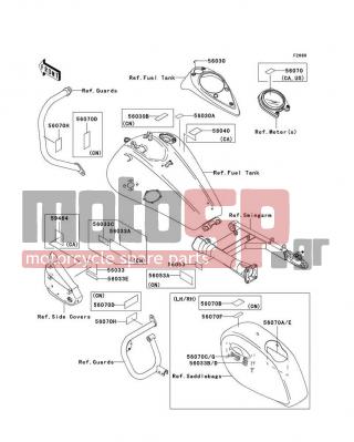 KAWASAKI - VULCAN 1600 NOMAD 2006 - Body Parts - Labels - 59464-0043 - LABEL-CERTIFICATION,EVAPO ROUT