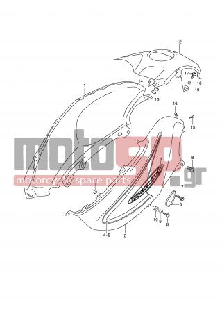 SUZUKI - XF650 (E2) Freewind 2001 - Body Parts - FUEL TANK COVER (MODEL K1) - 09180-06307-000 - SPACER