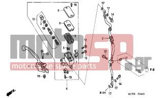 HONDA - VFR800 (ED) 2006 - Brakes - FR. BRAKE MASTER CYLINDER (VFR800) - 90145-MS9-612 - BOLT, OIL, 10X22