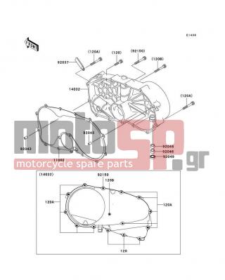 KAWASAKI - VULCAN 800 DRIFTER 2006 - Engine/Transmission - Right Engine Cover(s) - 92037-1069 - CLAMP,L=60