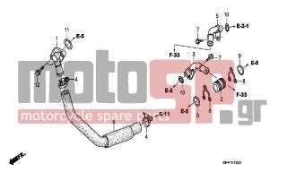 HONDA - XL700V (ED) TransAlp 2009 - Engine/Transmission - WATER PIPE - 19520-MFF-D00 - PIPE COMP. B, WATER OUTLET