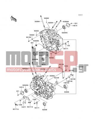 KAWASAKI - VULCAN 900 CLASSIC LT 2006 - Engine/Transmission - Crankcase - 601A6204Z - BEARING-BALL