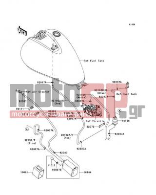 KAWASAKI - VULCAN 900 CLASSIC LT 2006 - Body Parts - Fuel Evaporative System(CA) - 92037-1512 - CLAMP,CANISTER